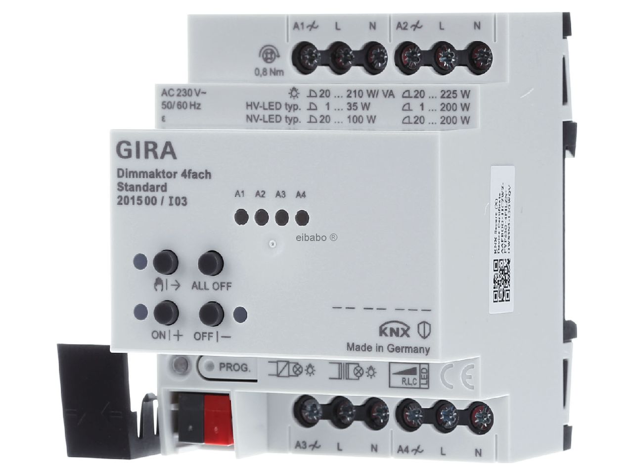 Актуатор диммирования KNX, 4 канала
