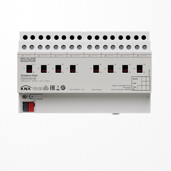 KNX-актуатор коммутации, 8 каналов